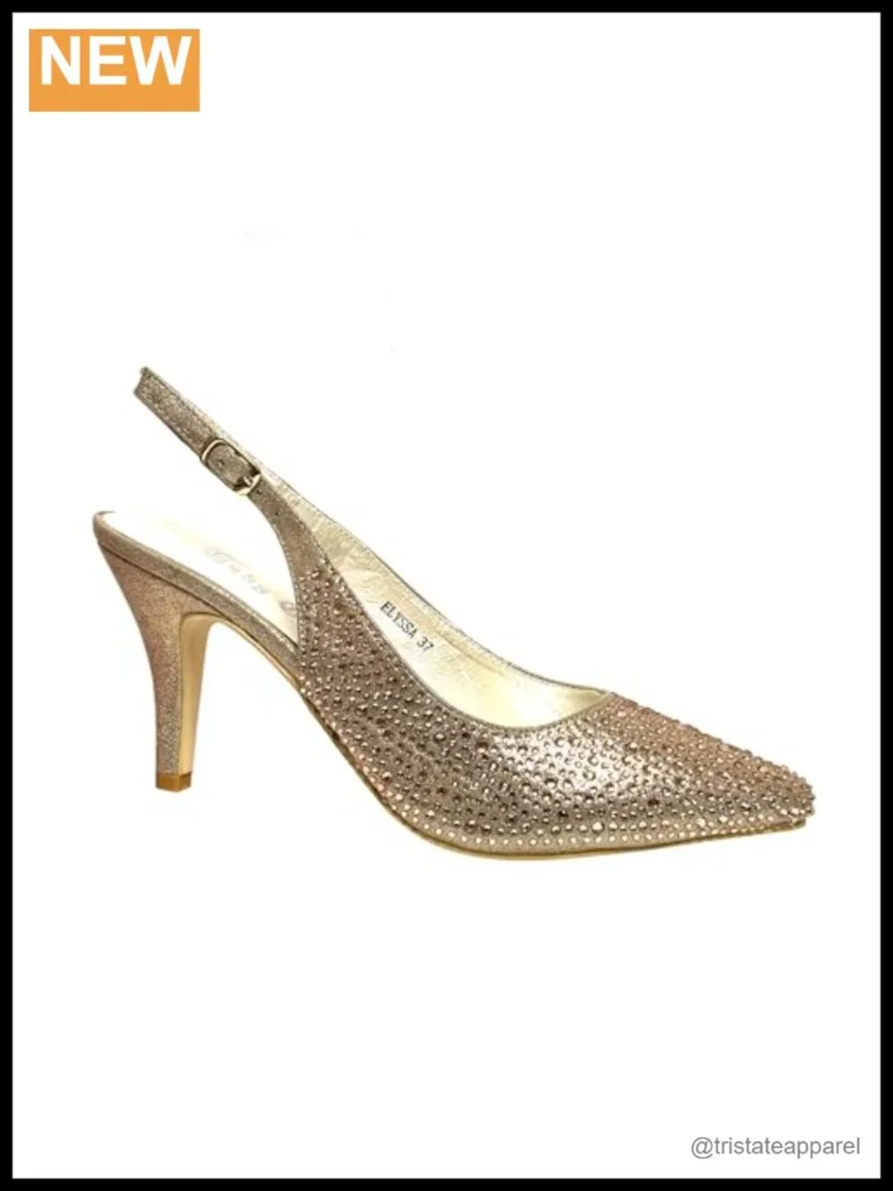 Elyssa Slingback Beaded Embellished Pointed Toe Heels 3-inch